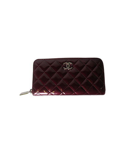 Chanel Quilted Zip Around Purse, front view